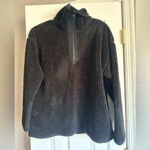 Black chaps Sherpa pull over jacket